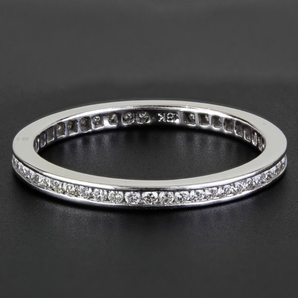 New Jolie 18k White Gold Diamond Stackable Eternity Anniversary Wedding Ring - Picture 1 of 3